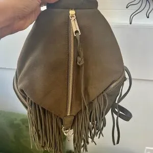 Rebecca Minkoff Light Tan Suede Backpack Nylon Backpack Purse Rebecca Minkoff Rucksack Rebecca  main image 2